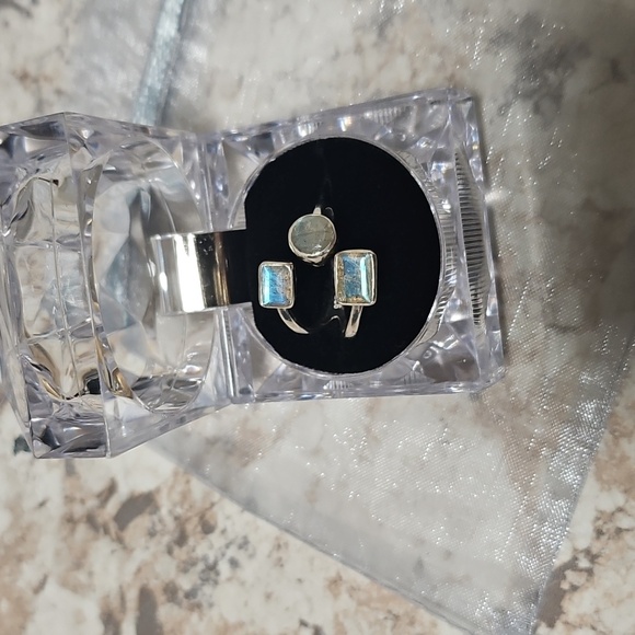 Sterling Silver ADJUSTABLE Labradorite ring - Picture 4 of 6